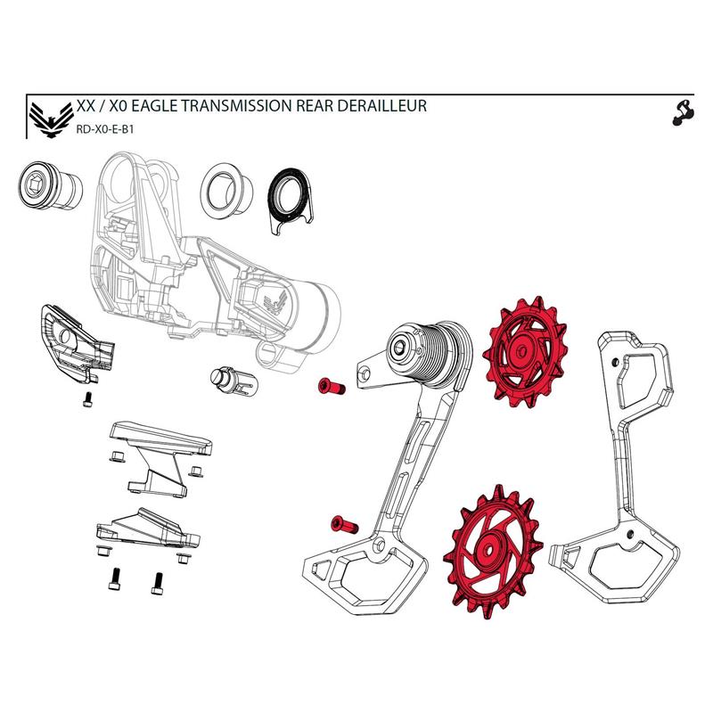 KOLEŠČKI ZADNJEGA MENJALNIKA SRAM X0 T-Type EAGLE AXS