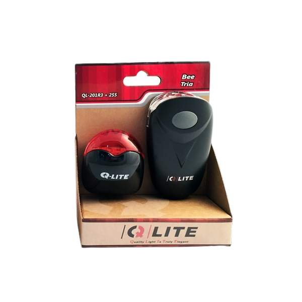 SVETILNI SET Q-LITE SPREDNJA + ZADNJA SVETILKA + BATERIJE